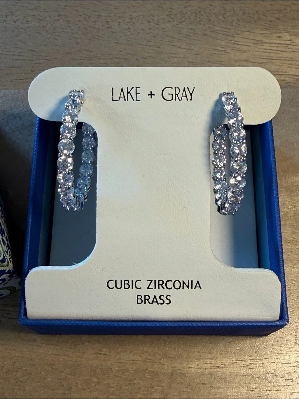 Silver Cubic Zirconia Hoop Earrings - Clear Sparkle
